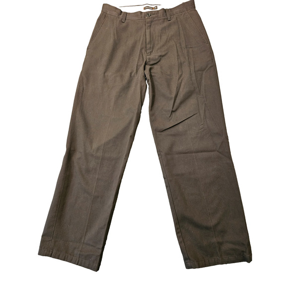 Dockers Khaki D3 Mens Brown Classic Fit Flat Front 100% Cotton Pants 32X30 - Picture 1 of 6